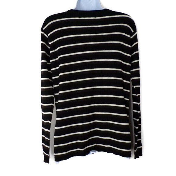 Linda Allard and Ellen Tracy Striped Women's Pullover Top Size L Merino 2837 - Picture 4 of 7
